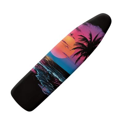 Black Tropical Tree Ironing Board Cover 140 x 45 cm