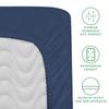 Darymex Fitted Sheet, Cotton Sateen, 120 x 200 cm, Up to 20 cm, Cornflower Blue view 4