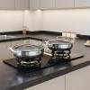 Large Nonstick Stainless Steel Frying Pan with Lid and Two Handles view 3