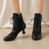 Women's Vintage Victorian Mid-Calf Boots with Side Zipper and Mid Heel view 2