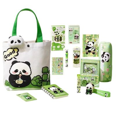 Panda Pencil Case Stationery Set with Keychain and Stickers