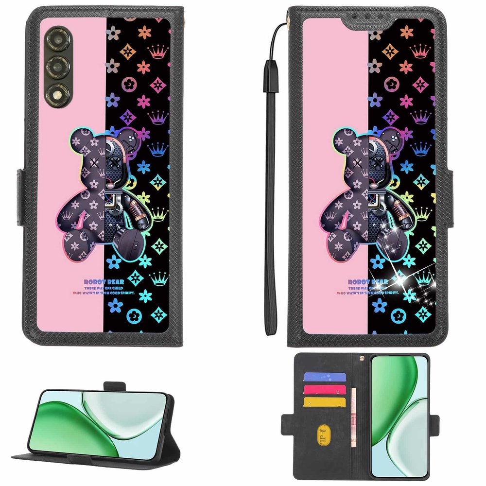 Kinetijy Flip Case Compatible with Vortex HD65 Select, with 9H HD Screen Protector, RFID Blocking, and Refraction Effect LPT-JXX