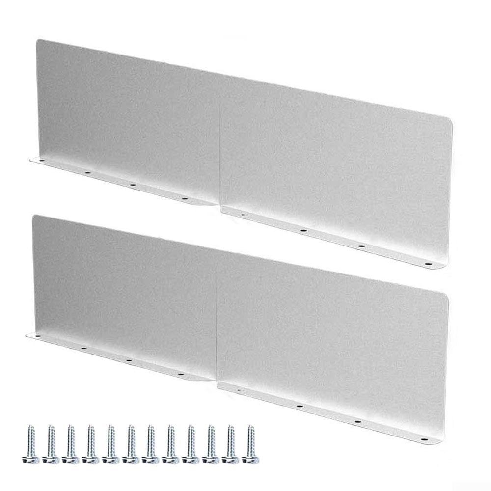 Aluminum Rainwater Diverter Set, Gutter Valley Splash Guard, Silver, 2 Pieces