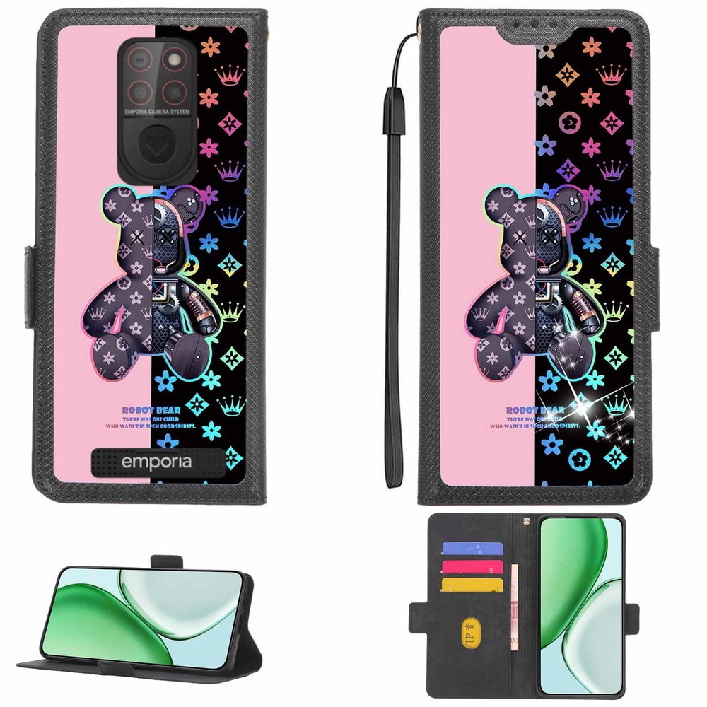 Kinetijy Case Compatible with Emporia E5 SMART 5 mini, with 9H HD Screen Protector, RFID Blocking and Refraction Effect, LPT-JXX