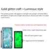 Kinetijy Flip Case for Logicom Elio, Gold Glitter & Glow-in-the-Dark, LPT-YHD view 4