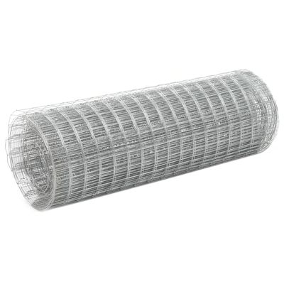Galvanized Steel Wire Mesh 25 x 0.5 m, Silver