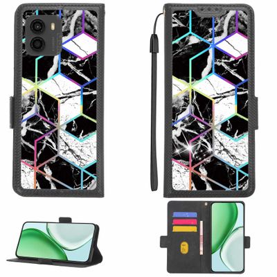 Aroepurt Case Compatible with AGM Note Z1, Folding Phone Case with 9H HD Screen Protector, RFID Blocking and Refraction Effect, LPT-HS