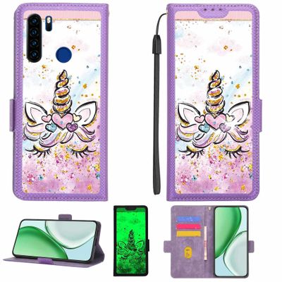 Kinetijy Case for Blackview A80 PRO with 9H HD Screen Protector, RFID Blocking, Gold Glitter and Glow