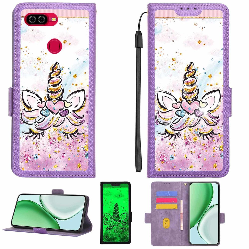 Kinetijy Case Compatible with BLU G50 Mega 2022, Protective Phone Cover with 9H Hardness HD Screen Protector, RFID Blocking, Gold Glitter and Glow, LPT-HJS