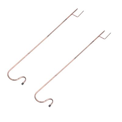 NOLITOY Garden Hooks, 2-Piece Iron Set, Brown, for Solar and Camping Lamps