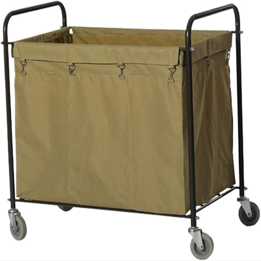 Stainless Steel Cleaning Cart, Hotel Housekeeping Cart with Cloth Storage, Room Service Utility Cart (Color A)