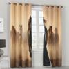 Horse-Pattern Blackout Curtains with Grommets, 2-Piece Set, 166 x 75 cm view 1
