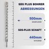 hsawbit 30 x 500 mm SDS-Plus Drill Bit for Concrete and Stone, 4 Carbide Cutters view 2