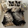 Linfye Golden Palm Leaves Comforter 155 x 220 cm, 4 Seasons, Reversible Tropical Plant Quilt with 2 Pillowcases 80 x 80 cm, B19 view 4
