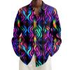 Men's Glitter Sequin Shirt, 1970s/1980s Long-Sleeve Disco Party Outfit view 1