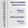 HSAWBIT 20 x 260 mm SDS-Plus Drill Bit for Concrete and Stone, 4 Carbide Cutters view 2