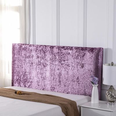 Stretch Velvet Headboard Cover for Single, Double and King Beds, Washable, Purple, 75 × 200 cm