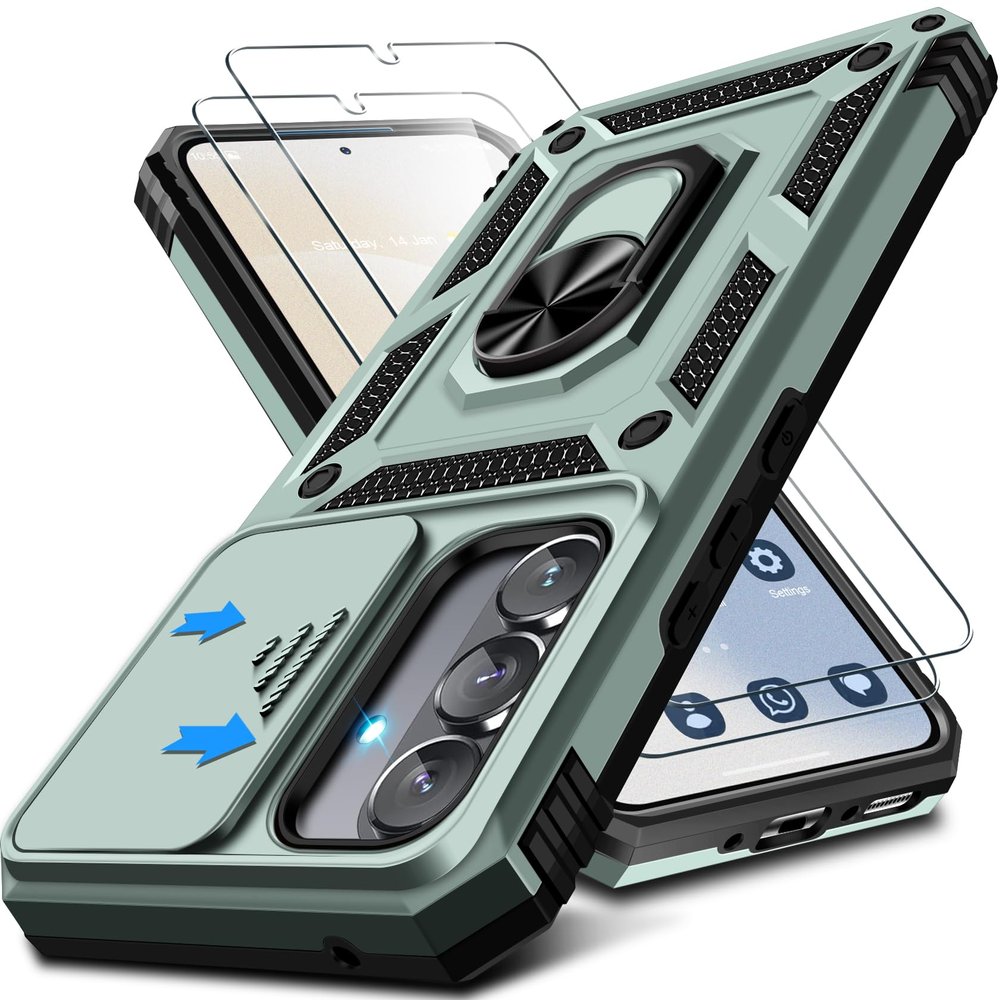 Camera Protection Case for Samsung Galaxy S26 with Screen Protectors, Green