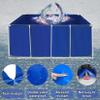 Large Outdoor Fish Holding Tank, Above-Ground Canvas Pool with Steel Frame for Koi Breeding, Easy-to-Assemble Fish Aquarium, 2 x 1.5 x 0.7 m (Blue) view 2