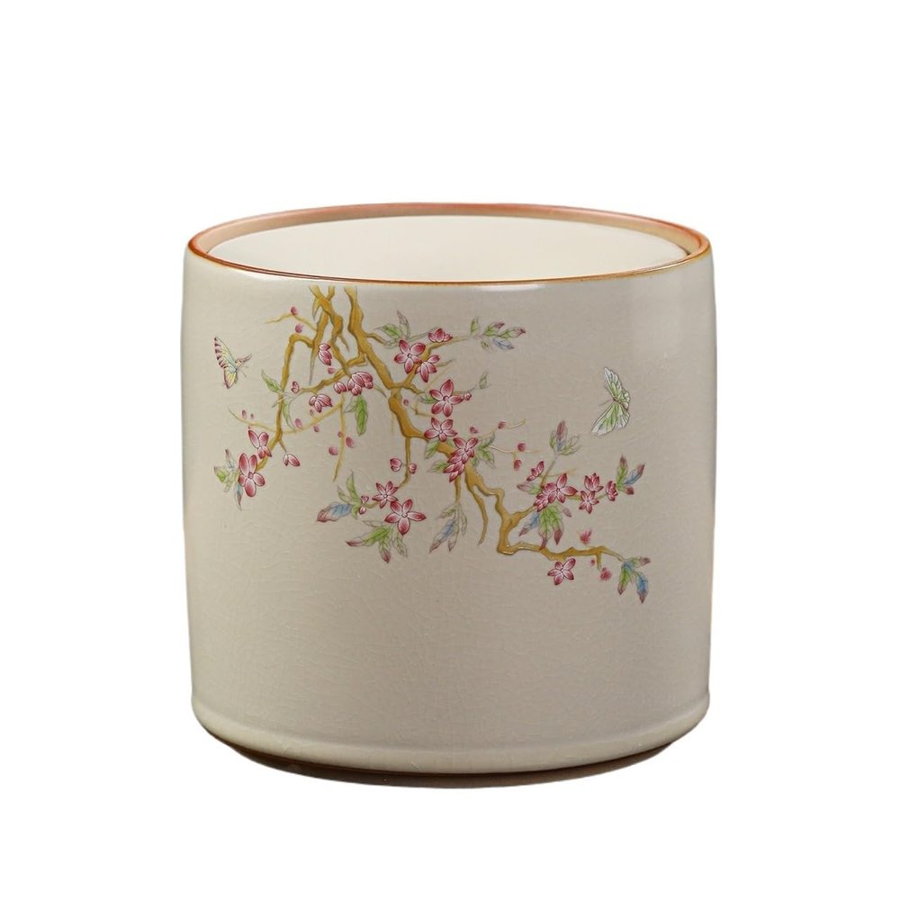 XUJUAN-0227 Ceramic Ashtray with Floral Pattern, Medium