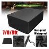 7/8/9 ft Pool Table Cover, Waterproof Oxford Fabric, Black, Thickened, 287 x 155 x 82 cm view 2
