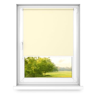 time4blinds Blackout Roller Blind, No Drilling, Vanilla, 1400 x 2500 mm, Left