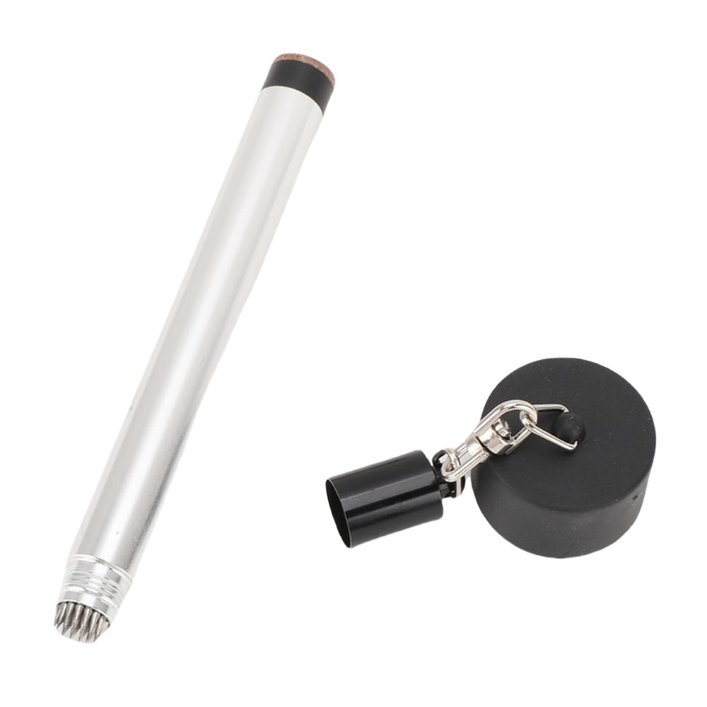 SALALIS Pool Cue Chalk Holder with Cover and Aluminum Spikes, Round