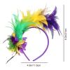 Richaa Colorful Feather Headband for Women, 1920s Fascinator with Artificial Flowers view 2