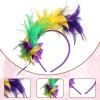 Richaa Colorful Feather Headband for Women, 1920s Fascinator with Artificial Flowers view 4
