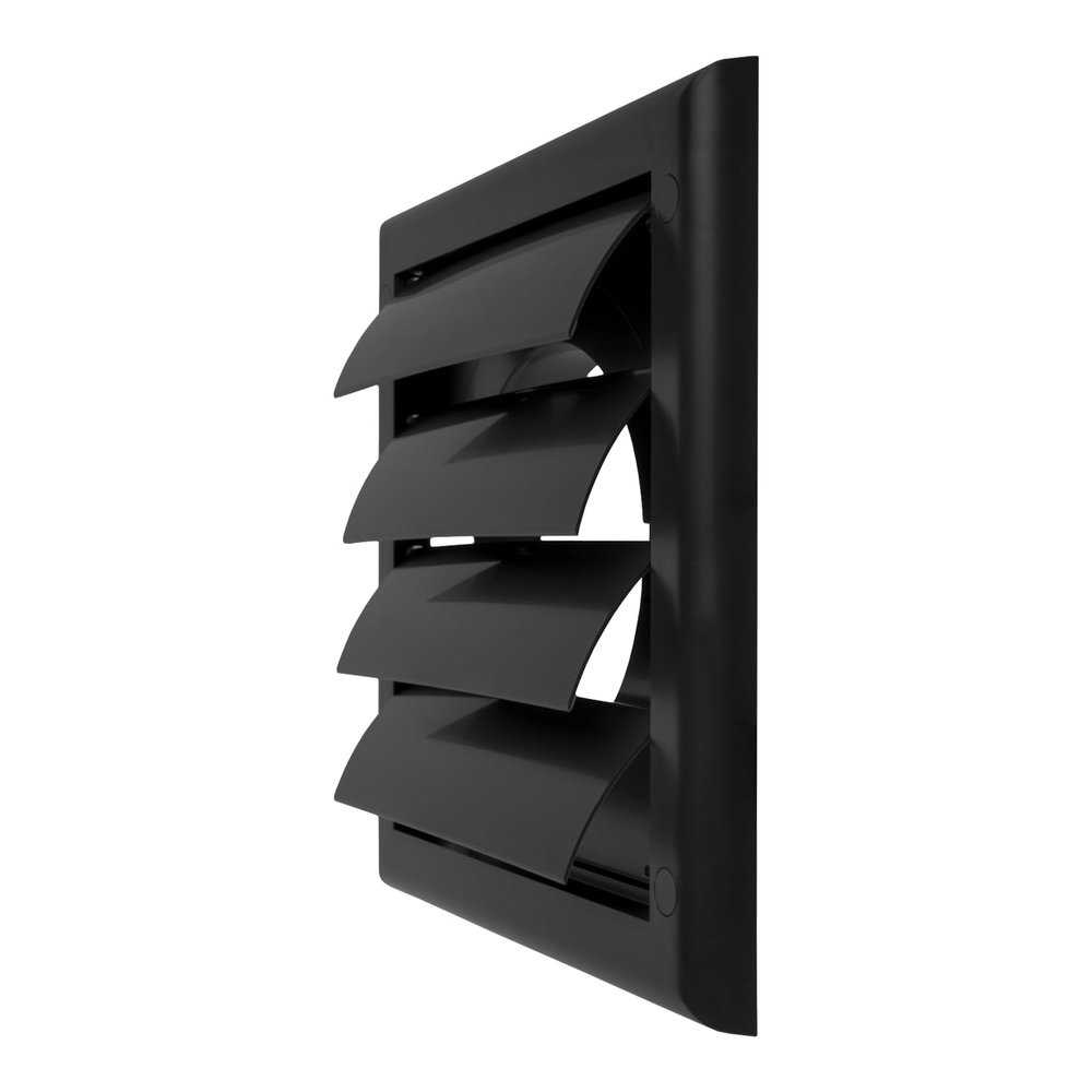 Repa Market 100 mm Black Plastic Louvered Ventilation Grille