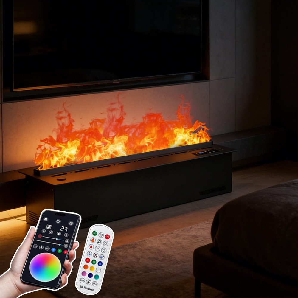 json2xml 50 cm/19.6 in Built-In Electric Water Vapor Fireplace with 3D Mist Flame