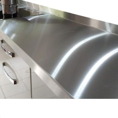 Stainless Steel Worktop with Upstand, Brushed K240, 1 mm Thick, 130 cm Long