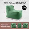 Lumaland Cord Modular Bean Bag Center, 54 x 81 x 70 cm, Indoor, Green view 2