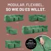 Lumaland Cord Modular Bean Bag Center, 54 x 81 x 70 cm, Indoor, Green view 4