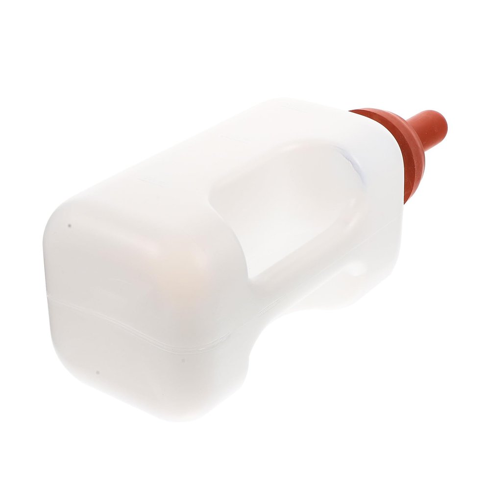 ifundom Thickened 2L Animal Feeding Bottle with Handle for Calves, Lambs and Goats, Bite-Resistant Nipple, Shatterproof, Lightweight and Portable