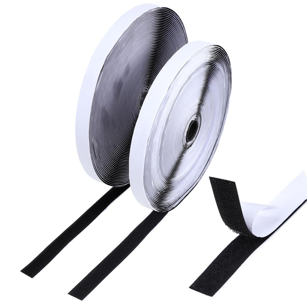 Cabilock 2 Rolls Self-Adhesive Nylon Hook-and-Loop Tape, 20 mm × 25 m
