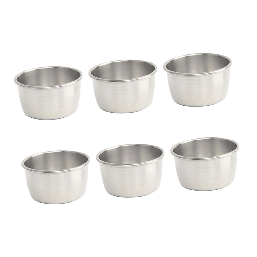 Garneck Stainless Steel Sauce Cups, 6-Pack, 80 ml, for Dips and Spices