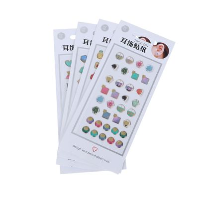 Cartoon Earring Stickers, 4 Sets, Self-Adhesive Plastic
