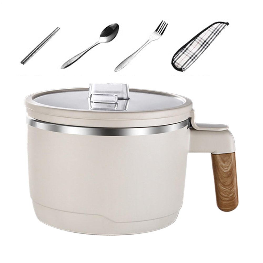 Microwave Pasta Bowl with Handles, Portable Stainless Steel Insert