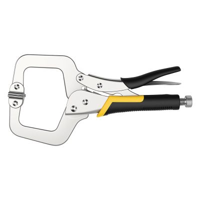 SENJEOK 27.9 cm C Clamp, Welding Locking Face Clamp with Adjustable Screw, Silver/Black