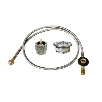 Stainless Steel Braided Gas Connection Hose Kit for Gas Converter, Adapter KM1
