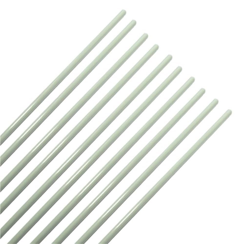 10 White Fiberglass Rods, 40 Inches Long, 3 mm x 100 cm