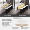 Space-Saving Wall-Mounted Folding Dining Table with Teak Finish view 4