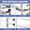 Transparent Acrylic Cell Phone Locker with Locks and Keys, 20 Compartments view 3