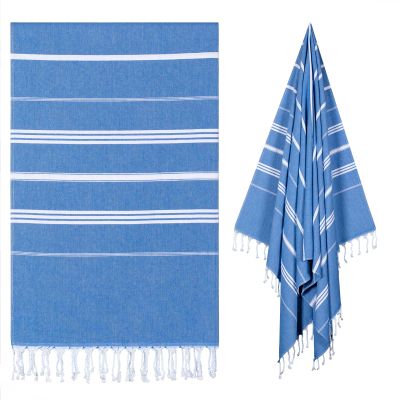 Ouxiaobai Turkish Beach Towel, Beige, 100 x 180 cm, Quick-Drying, Sand-Resistant, Thin Beach Towel for Adults, Extra Large, Lightweight (Denim)