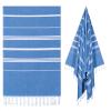 Ouxiaobai Turkish Beach Towel, Beige, 100 x 180 cm, Quick-Drying, Sand-Resistant, Thin Beach Towel for Adults, Extra Large, Lightweight (Denim) view 1