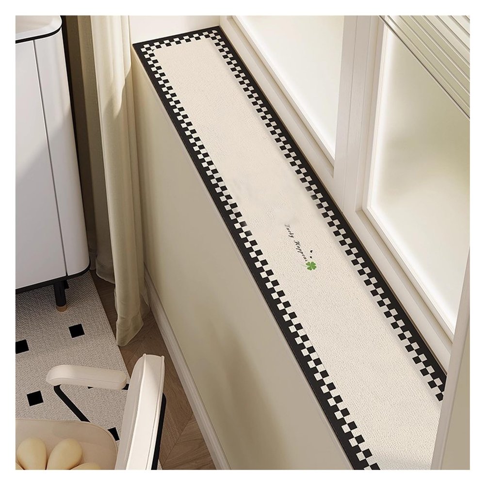 Decorative Non-Slip Diatomaceous Earth Window Sill Mat, Patterned, Dustproof, 80 x 10 cm (31.5 x 3.9 in)