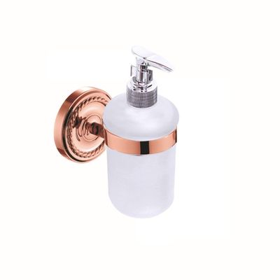 FBSHAD Solid Brass Bathroom Accessory Set with Robe Hook, Paper Holder, Towel Ring, Soap Dispenser, and Rose Gold Towel Rack