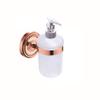FBSHAD Solid Brass Bathroom Accessory Set with Robe Hook, Paper Holder, Towel Ring, Soap Dispenser, and Rose Gold Towel Rack view 1