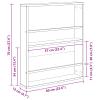 vidaXL Magazine Rack 2 pcs Gray Sonoma 60 x 12 x 70 cm Engineered Wood view 3